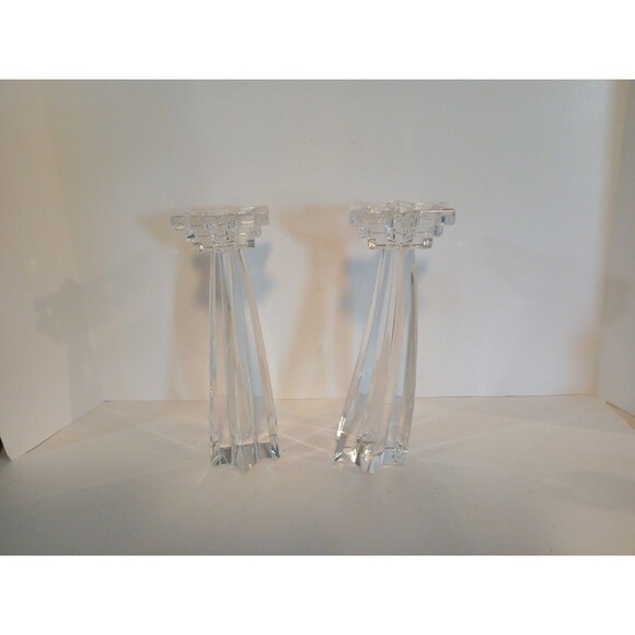 2 Vintage WMF Germany Shooting Star 24% Lead Crystal Multi Tier Candle Holder 8' - Picture 10 of 16